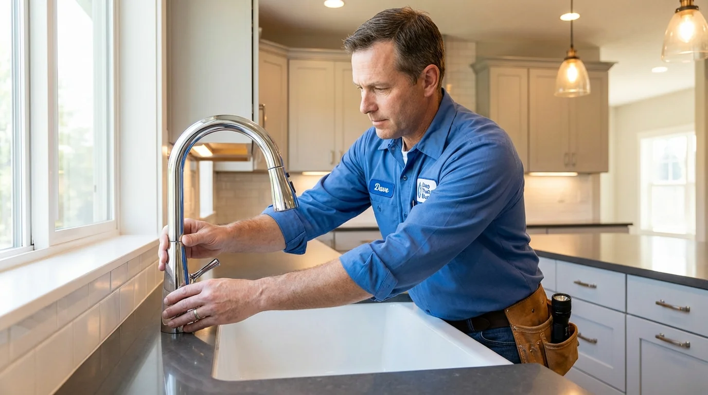 Kitchen faucet installation by Johns Plumbing LLC in White River Junction
